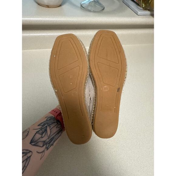 Naguisa Miru Lino Canvas Mary Jane Espadrilles Platform Flats Coastal Size 7 - Picture 8 of 9